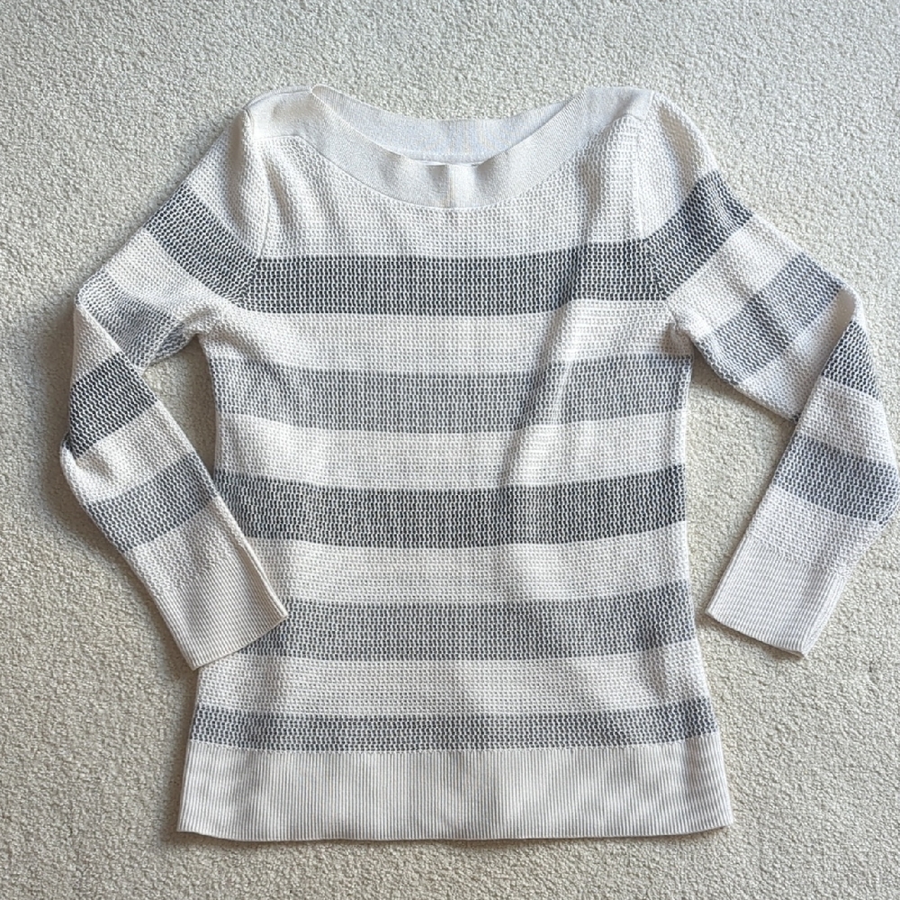 3 For $30. Market & Spruce Gray and Cream Striped Sweater